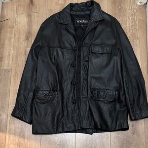 Wilson Black Leather Men's Jacket